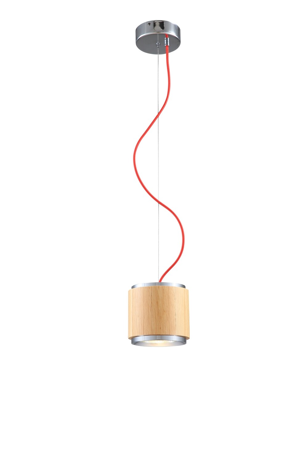 PROLUCE®  Hängeleuchte LPL230-CR, 12W, 900l, 23°, Alu+beech, verchromt,  D150 H140+Kabel 1.85M