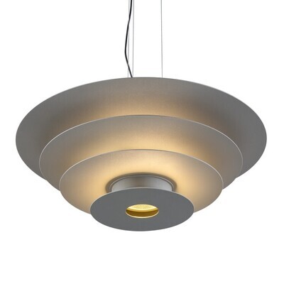 PROLUCE®  Hängeleuchte LPL312-GR, 18W+ 9W, 2600lm, 38°, Stahl+Alu, grau, D550 H1200