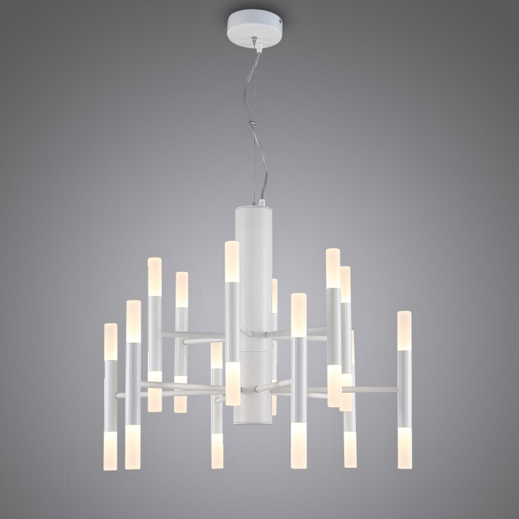 PROLUCE®  Hängeleuchte LPL213-WT, 24x3W, 2880lm, Acryl Diff., Alu+Acryl, weiss, D625 H1200, dim. TRIAC