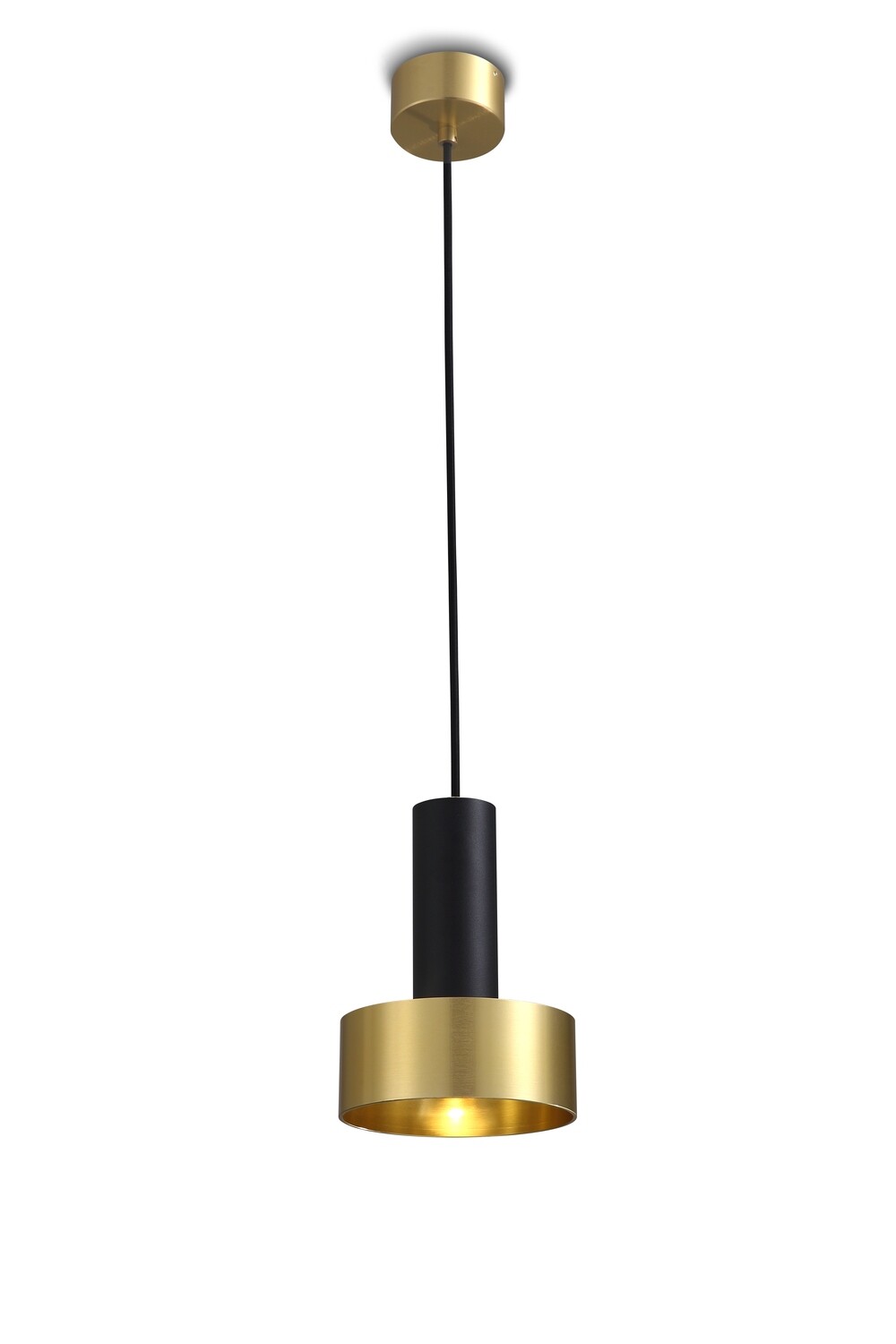 PROLUCE®  Hängeleuchte LPL364-GD, Alu, schwarz+elox. gold, Schirm D148 H200+2M Kabe