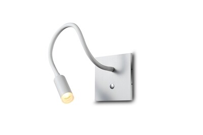 PROLUCE®  Leseleuchte LWA230A-WT, 3W, 120lm, 30  °, Alu, weiss, L430 W110 H110, dimmbar TRIAC