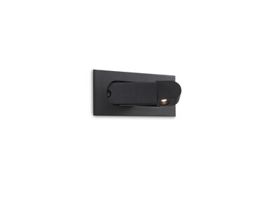 PROLUCE®  Leseleuchte LWA323-BK, 3W, 120lm, 30  °, Alu, schwarz, L210 W80 H72.5, dim. TRIAC