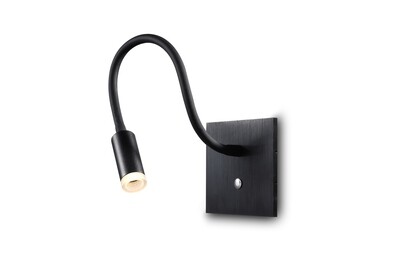PROLUCE®  Leseleuchte LWA230A-BK, 3W, 120lm, 30  °, Alu, schwarz elox., L430 W110 H110
