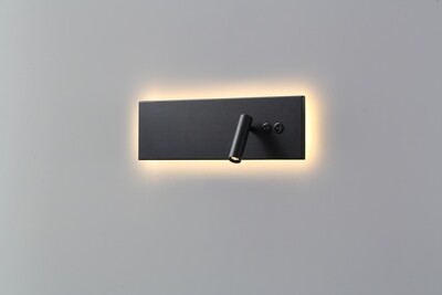 PROLUCE®  Leseleuchte LWA334A-BK, 3W+4W, 520lm, 30°, Alu+Stahl, schwarz, L440 W140 H90