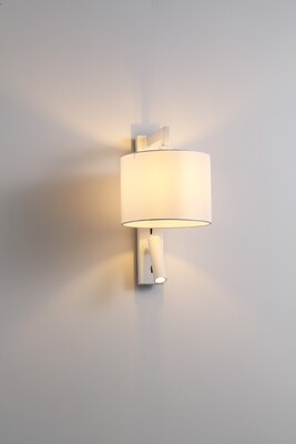 PROLUCE®  Leseleuchte LWA335-WT, 3W+MAx 20W, 3000K, 30°, Alu+Stahl, weiss, L350 W60 H260