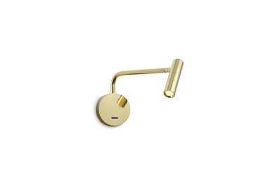 PROLUCE®  Leseleuchte LWA333-GD, 3W, 120lm, 30°, Alu, vergoldet, L250 W90 H175