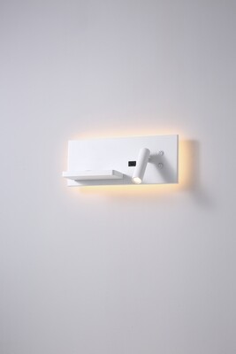 PROLUCE®  Leseleuchte LWA417-WT, 3W+ 4W, 120lm+ 32, 30degree, Alu+Stahl, weiss, L340 W120 H140