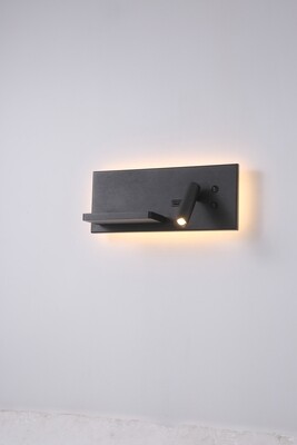 PROLUCE®  Leseleuchte LWA417-BK, 3W+ 4W, 120lm+ 32, 30degree, Alu+Stahl, schwarz, L340 W120 H140