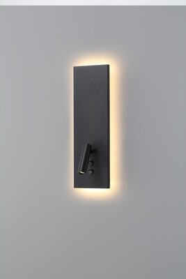 PROLUCE®  Leseleuchte LWA334B-BK, 3W+4W, 520lm, 30°, Alu+Stahl, schwarz, L90 W140 H440