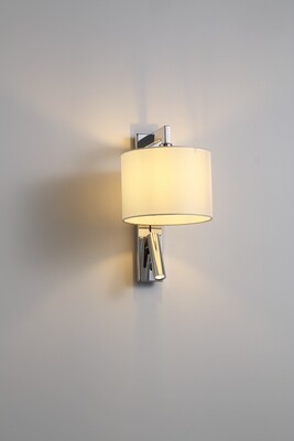 PROLUCE®  Leseleuchte LWA335-CR, 3W+MAx 20W, 3000K, 30°, Alu+Stahl, verchromt, L350 W60 H260