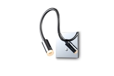 PROLUCE®  Leseleuchte LWA230A-CR, 3W, 120lm, 30  °, Alu, verchromt, L430 W110 H110, dim. TRIAC