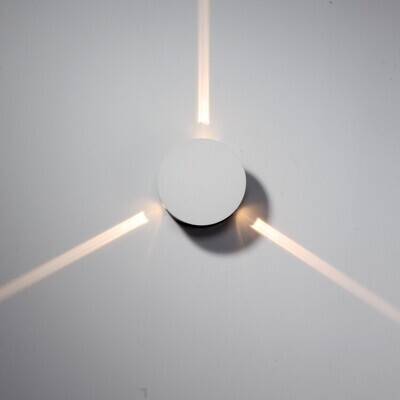 PROLUCE®  Wandleuchte LWA157, 3x1W, 210lm, 25°x5°, Stahl, weiss, D141 H45