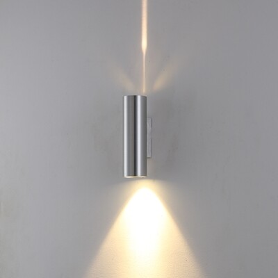 PROLUCE®  Wandleuchte LWA278-SL, 1x3W+6W, 660lm, 25°x5°, Alu, silber, L74 W60 H200