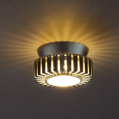 PROLUCE®  Wandleuchte HL8022L, 5W, 500lm, alu+Stahl, silber elox., D140   H56