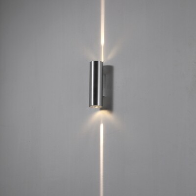 PROLUCE®  Wandleuchte LWA277-SL, 2x3W, 240lm, 25°x5°, Alu, silber, L74 W60 H200