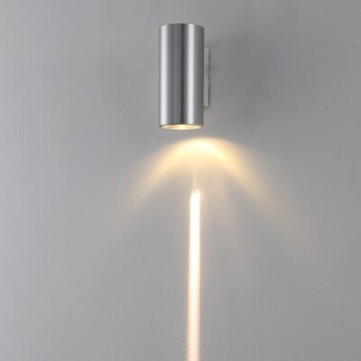 PROLUCE®  Wandleuchte LWA276-SL, 1x3W, 120lm, 25°x5°, Alu, silber, L74 W60 H130