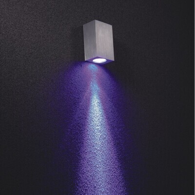 PROLUCE®  Wandleuchte HL025/1, 1x1W, 70lm, 10°, Alu, silber, L50   W35  H75