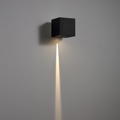 PROLUCE®  Wandleuchte LWA300A-WT, 3W, 300lm, 8°, Alu, schwarz, L176 W140 H140, IP65