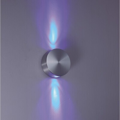 PROLUCE®  Wandleuchte LWA027, 2x1W, 140lm, 30°, Alu, silber, D90  W36