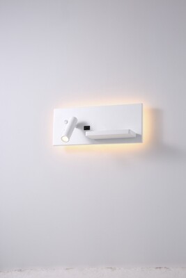 PROLUCE®  Leseleuchte LWA419-WT, 3W+ 4W, 120lm+320, 30degree, Alu+Stahl, weiss, L340 W120 H140