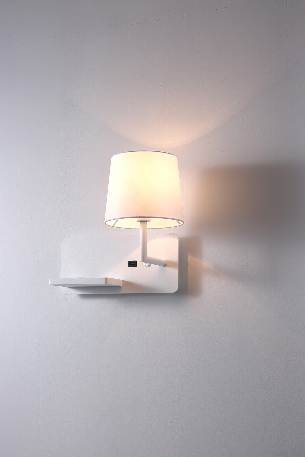 PROLUCE®  Leseleuchte LWA420-WT, 4W E14 led bulb,, Stahl+Stoff, weiss, L370 W225 H300