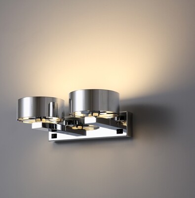 PROLUCE®  Leseleuchte LWA299-CR, 2x6W, 1200, Acryl Diff., Alu, verchromt, L350 W195 H112