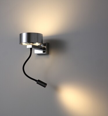 PROLUCE®  Leseleuchte LWA298-CR, 6W, 600lm, Acryl Diff., Alu, verchromt, L195 W148 H112