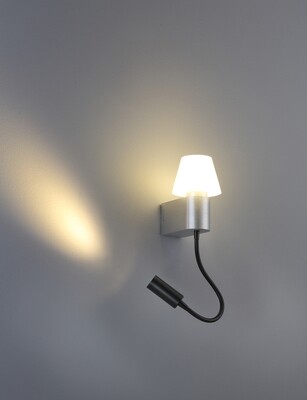 PROLUCE®  Leseleuchte LWA207B, 5W+3W, 700lm, Alu+Acryl, silber, L90 W125 H500