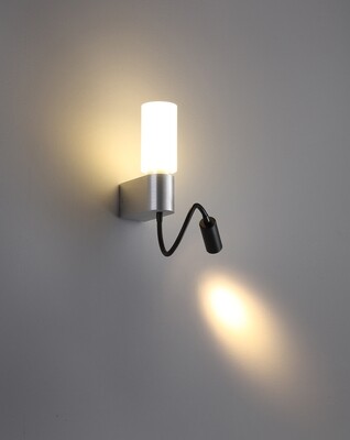 PROLUCE®  Leseleuchte LWA208B, 5W+3W, 700lm, Alu+Acryl, silber, L60 W110 H540