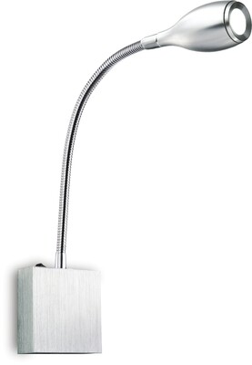 PROLUCE®  Leseleuchte LWA061, 1x3W, 120lm, 30°, Alu+Stahl, silber elox., L80 W30 H500, TRIAC