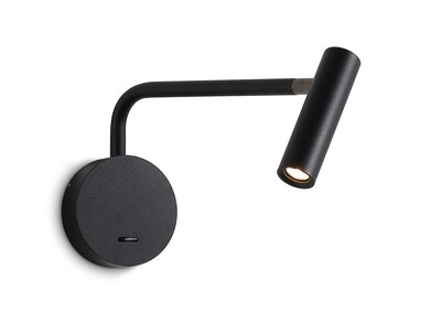PROLUCE®  Leseleuchte LWA333-BK, 3W, 120lm, 30°, Alu, schwarz, L250 W90 H175