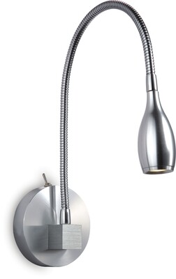 PROLUCE®  Leseleuchte LWA067B, 1x3W, 120lm, 30°, Alu+Stahl, silber elox., L80    H420