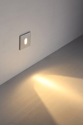 PROLUCE®  Treppenleuchte LSL011, 1x1W, 70lm, Alu, silber, L86 W86 H57