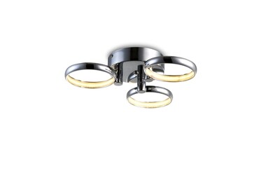 PROLUCE®  Deckenleuchte LBL139, 3x6W, 1800l, Acryl Diff.,  Alu, verchromt, L385  W385 H70