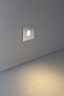 PROLUCE®  Treppenleuchte LSL011A, 1x1W, 70lm, Alu+glass, verchromt, L86 W86 H57