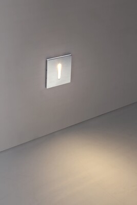 PROLUCE®  Treppenleuchte LSL013A, 1x1W, 70lm, Alu+glass, verchromt, L86 W86 H57