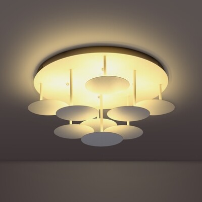 PROLUCE®  Deckenleuchte LBL166, 54W, 5400lm, Stahl, weiss, D560 H285, dimmbar TRIAC