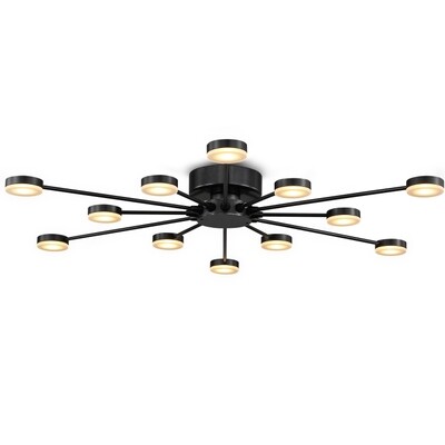 PROLUCE®  Deckenleuchte LBL168, 12x3W, 1440lm, Acryl Diff., Alu+Acryl, schwarz elox., D730 H70, T