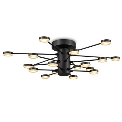 PROLUCE®  Deckenleuchte LBL171, 18x3W, 2160lm, Acryl Diff., Alu+Acryl, schwarz elox., D730 H195,