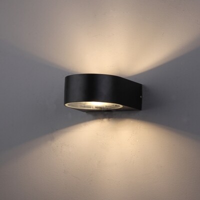 PROLUCE®  Wandleuchte LWA405-WT, 3W, 300lm, 8°, Alu, schwarz, D150 H160, IP65