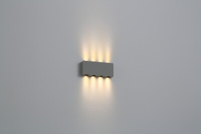 PROLUCE®  Wandleuchte LWA328-GR, 2W, 140lm, 30  °, Alu, grau, L105 W45 H16