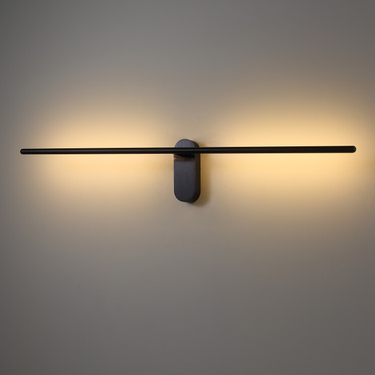 PROLUCE®  Wandleuchte LWA244, 10W, 600lm, Acryl Diff., Alu, schwarz elox., L900 W160 H110, TRIAC