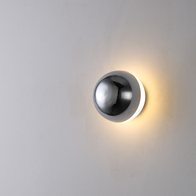 PROLUCE®  Wandleuchte LWA282, 4W, 400lm, Acryl Diff., Stahl+Acryl, verchromt, D100 W95