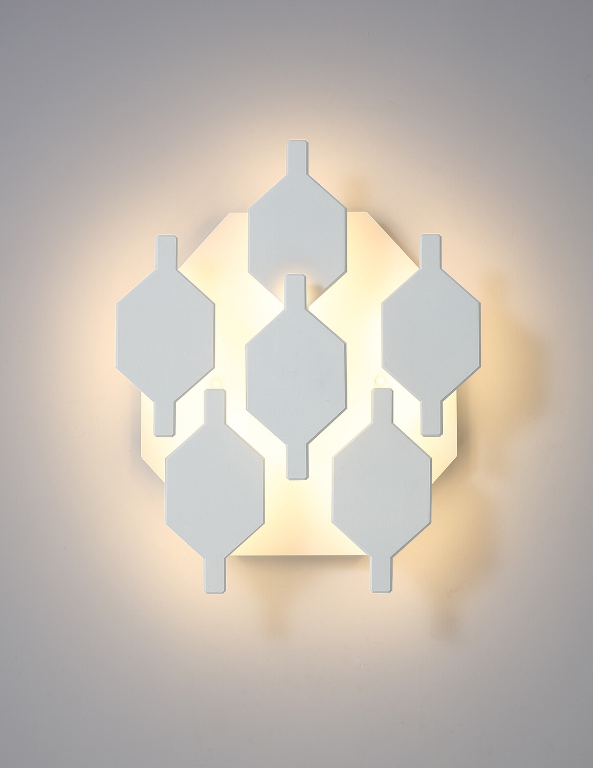PROLUCE®  Wandleuchte LWA356-WT, 6x3W, 1800lm, Acryl Diff., Alu-Guss, weiss, L458 W366 H120