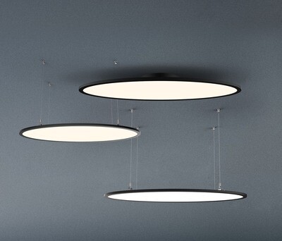 ProLuce® LED Panel OVALE 600x300x12.5 mm, 36W, 3600 lm, 2700K, CRI &gt;90, schwarz, DALI