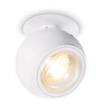 ProLuce® Einbauleuchte BALL 5W, Crystal-L., 3000K, 430 lm, IP20, Alu, weiss, Ø100x123 mm