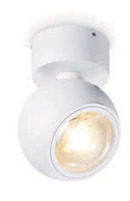 ProLuce® Aufbauleuchte BALL 5W, Crystal-L., 3000K, 430 lm, IP20, Alu, weiss, 130x100x121 mm