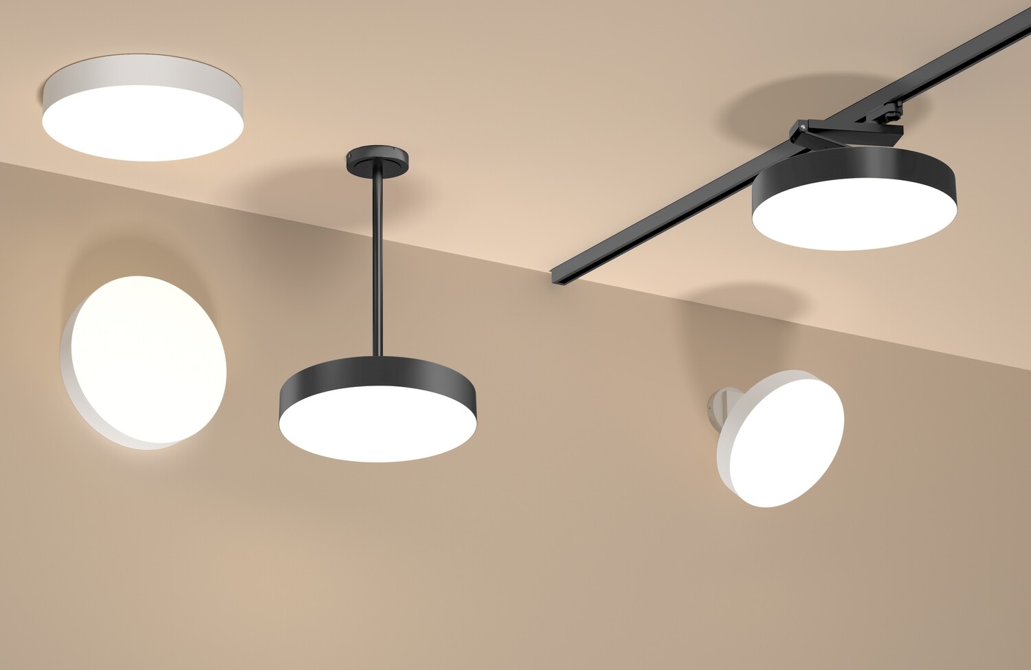 ProLuce® GIRASOLE, Ø360mm, 13W/18W,  Dual Power, Notlicht, direkt, 120 lm/W, 3 CCT, schwarz, ein/aus