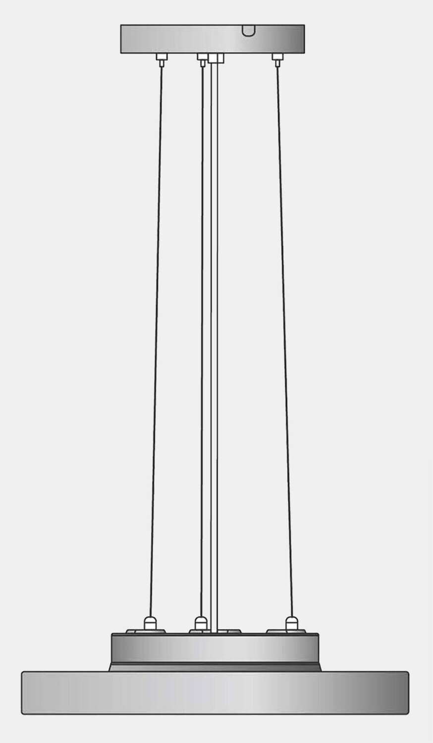 ProLuce® CERCHIO/S Option Seilaufhängung füralle Grössen, schwarz, 1.2 m, inkl. Deckenrosette