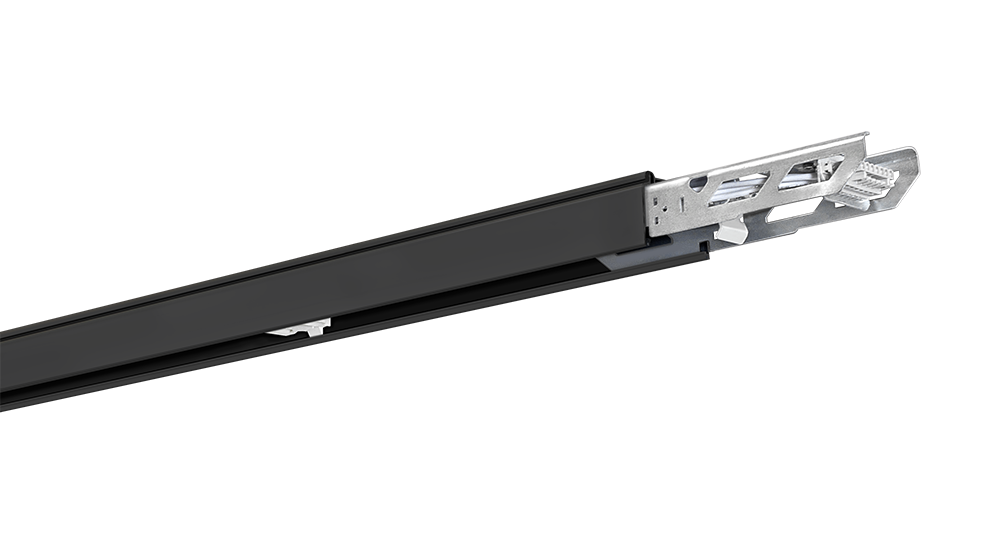 PROLUCE® GAVINA Tragschiene 8-L., 1438m, schwarz, 6x2.5 mm² L1, L2, L3, N, E ,CHR, + 2x1.5 mm² D+,D-